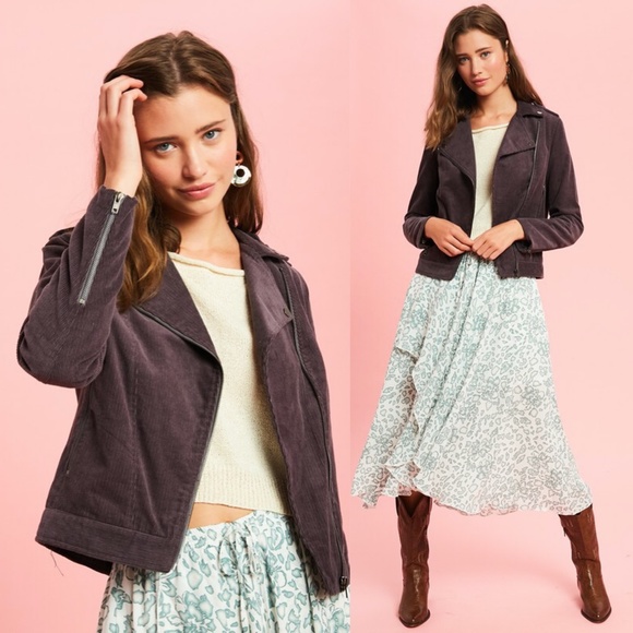 LIEN Plum Moto Jacket - CHARCOAL - Picture 3 of 4